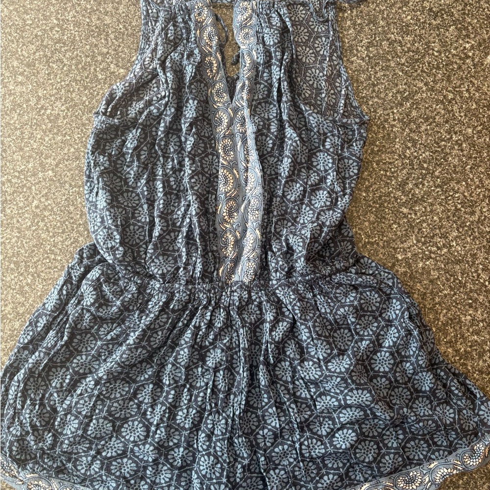 Blue Patterned Romper